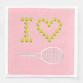 Modernes I-Liebe Tennis Pink Serviette (Vorderseite)