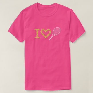 Modernes I-Liebe Tennis Pink T-Shirt