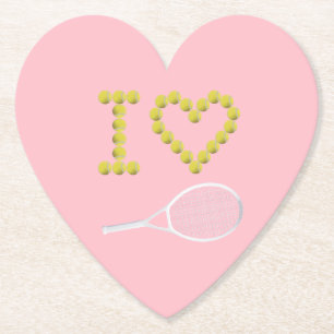 Modernes I-Liebe Tennis Pink Untersetzer