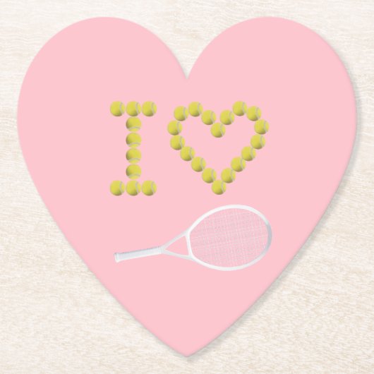 Modernes I-Liebe Tennis Pink Untersetzer (Vorderseite)