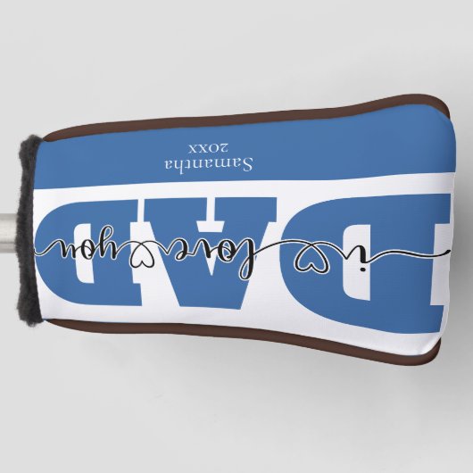 Modernes "I Liebe You Vater" Zitat Blau Golf Headcover (Vorderseite)