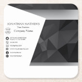 Modernes I Schwarz Abstrakt Rechteckiger Pappuntersetzer (Vorderseite)