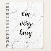 Modernes "Ich bin sehr beschäftigt" Marmorstein Pe Planer (Vorderseite)