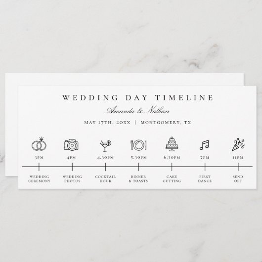 Modernes Icon für den Hochzeitstag Programm (Vorne/Hinten)