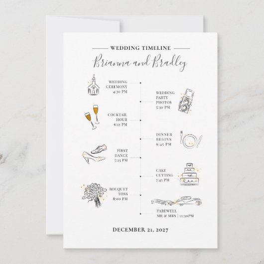 Modernes Icon Hochzeitsprogramm (Vorderseite)