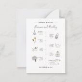 Modernes Icon Hochzeitstag Mitteilungskarte (Vorderseite)