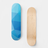 Modernes Icy Blue Variation Geometrisches Muster Skateboard (Vorderseite)