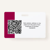 Modernes ID Card Minimalistisch QR Round Foto Ausweis (Rückseite)