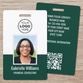 Modernes ID Foto Business QR Security Grünes Abzei Ausweis