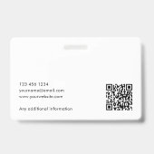 Modernes ID-Foto-Logo QR-Code Rosa Sicherheit Ausweis (Rückseite)