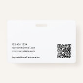 Modernes ID-Foto-Logo QR-Code Schwarz-weiße Sicher Ausweis (Rückseite)