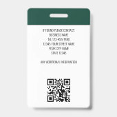Modernes ID-Foto-Sicherheitspersonal bekommt grüne Ausweis (Rückseite)