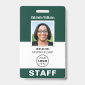 Modernes ID-Foto-Sicherheitspersonal bekommt grüne Ausweis (Vorderseite)