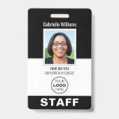 Modernes ID-Foto-Sicherheitspersonal Pass Schwarz  Ausweis (Vorderseite)