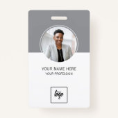 Modernes ID-Logo Mitarbeiter-Foto Personalisiert Ausweis (Vorderseite)