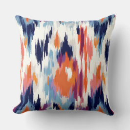 Modernes Ikat Brushstroke-Muster Kissen