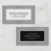 MODERNES IKAT-MUSTER, einfach Schwarz-weiß Visitenkarte (Vorne/Hinten)