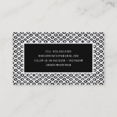 MODERNES IKAT-MUSTER, einfach Schwarz-weiß Visitenkarte (Rückseite)