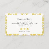 Modernes Ikat-Muster gelb beruflich Visitenkarte (Rückseite)