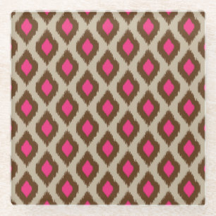 Modernes Ikat-Muster Glasuntersetzer