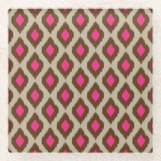 Modernes Ikat-Muster Glasuntersetzer (Vorderseite)