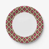Modernes Ikat-Muster Pappteller (Vorderseite)