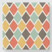 Modernes ikat Stammes- Modemuster Steinuntersetzer (Vorderseite)