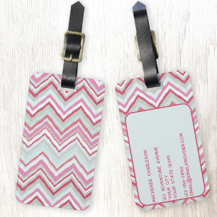 Modernes Ikat Zickzack Stripe Geometric Abstrakt Gepäckanhänger