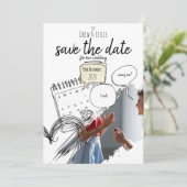Modernes Illustriertes Liebe Stockwerk Minimales K Save The Date (Stehend Vorderseite)