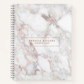 Modernes Imitat aus Weiß und Rose-Gold Notizblock (Vorderseite)