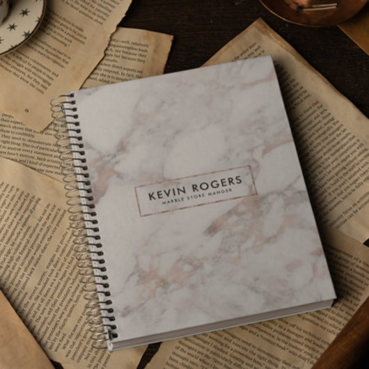 Modernes Imitat aus Weiß und Rose-Gold Notizblock