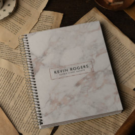 Modernes Imitat aus Weiß und Rose-Gold Notizblock