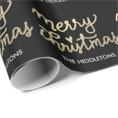 Modernes Imitat-Goldfrohe Weihnachten Geschenkpapier (Rolleneckpunkt)