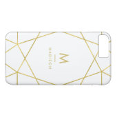 Modernes Imitat-Goldgeometrisches Muster auf Weiß Case-Mate iPhone Hülle (Rückseite (Horizontal))
