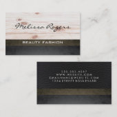 Modernes Imitat Leather | Holzpanels Visitenkarte (Vorne/Hinten)