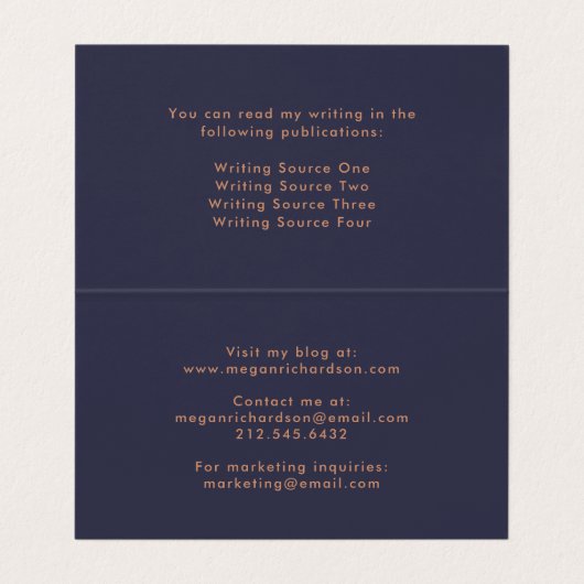 Modernes Imitat-Rosen-Gold geometrisch auf Visitenkarten (Innenseite Aufgefaltet)