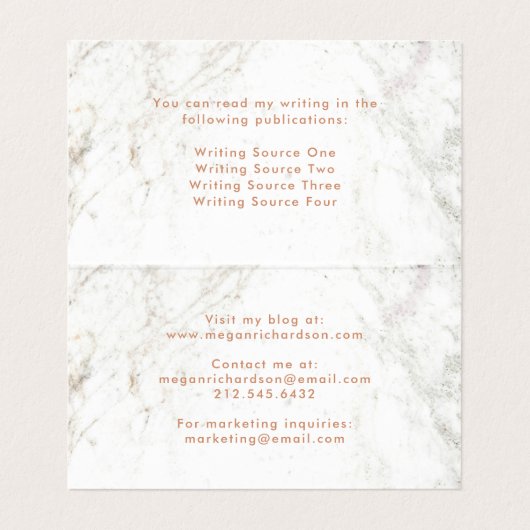 Modernes Imitat-Rosen-Gold geometrisch auf weißem Visitenkarten (Innenseite Aufgefaltet)