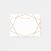 Modernes Imitat-Rosen-Gold geometrisch Post-it Klebezettel (Vorderseite)