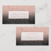 Modernes Imitat-RosengoldGlitterschwarzes Visitenkarte (Vorne/Hinten)