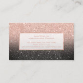 Modernes Imitat-RosengoldGlitterschwarzes Visitenkarte (Rückseite)