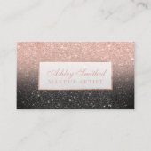 Modernes Imitat-RosengoldGlitterschwarzes Visitenkarte (Vorderseite)