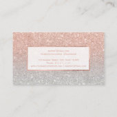 Modernes Imitat-RosengoldGlittersilber ombre Visitenkarte (Rückseite)