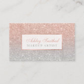 Modernes Imitat-RosengoldGlittersilber ombre Visitenkarte (Vorderseite)