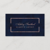 Modernes Imitat-Rosengoldrahmenmarine Visitenkarte (Vorderseite)