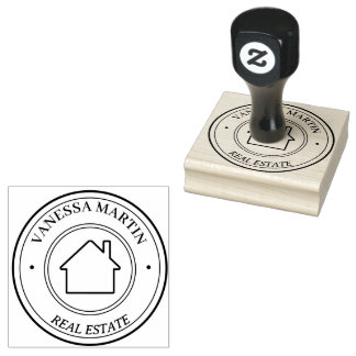 Modernes Immobilien-Förderlogo für Immobilienmakle Gummistempel