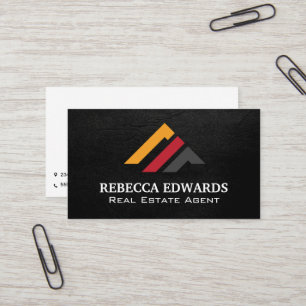 Modernes Immobilien-Logo Schwarze Textur Visitenkarte