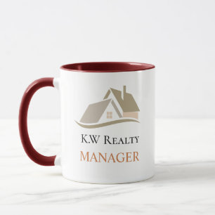 Modernes Immobilien Weiß- und Gold-Logo Tasse