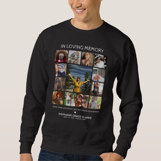 Modernes "In Love Memory" Foto Collage Memorial Sweatshirt (Vorderseite)