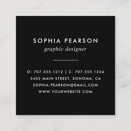 Modernes Indigo-Watercolor-Grundstück Quadratische Visitenkarte (Rückseite)