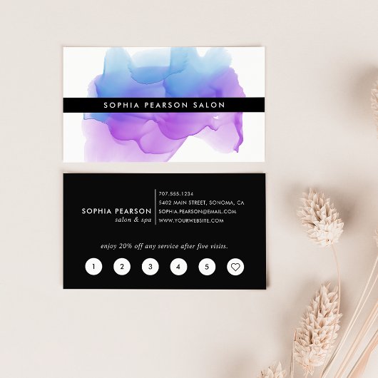 Modernes Indigo-Watercolor-Grundstück Treuekarte